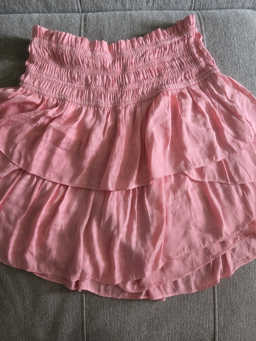 Anthropologie Current Air Soft Pink Tiered Smocked Mini Skort